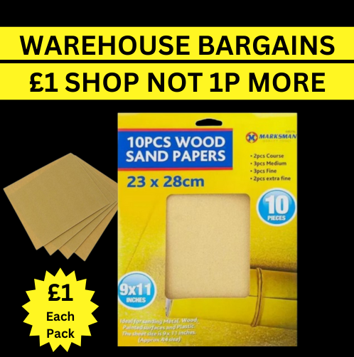 10Pc Wood Sand Paper