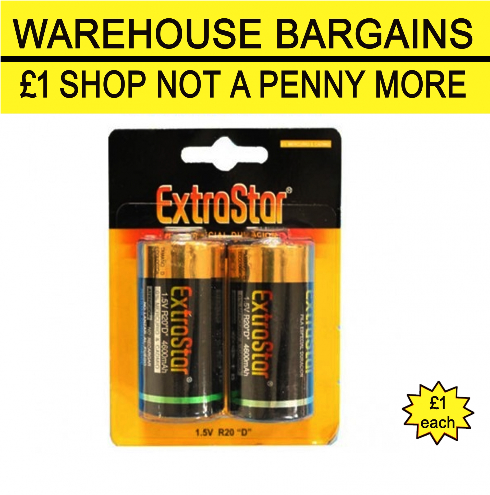 1.5V Extrastar Batteries Pack of 2