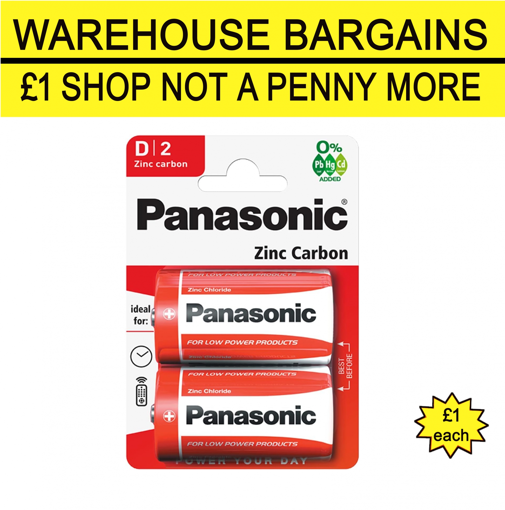 1.5v Panasonic Zinc Carbon Batteries Pack