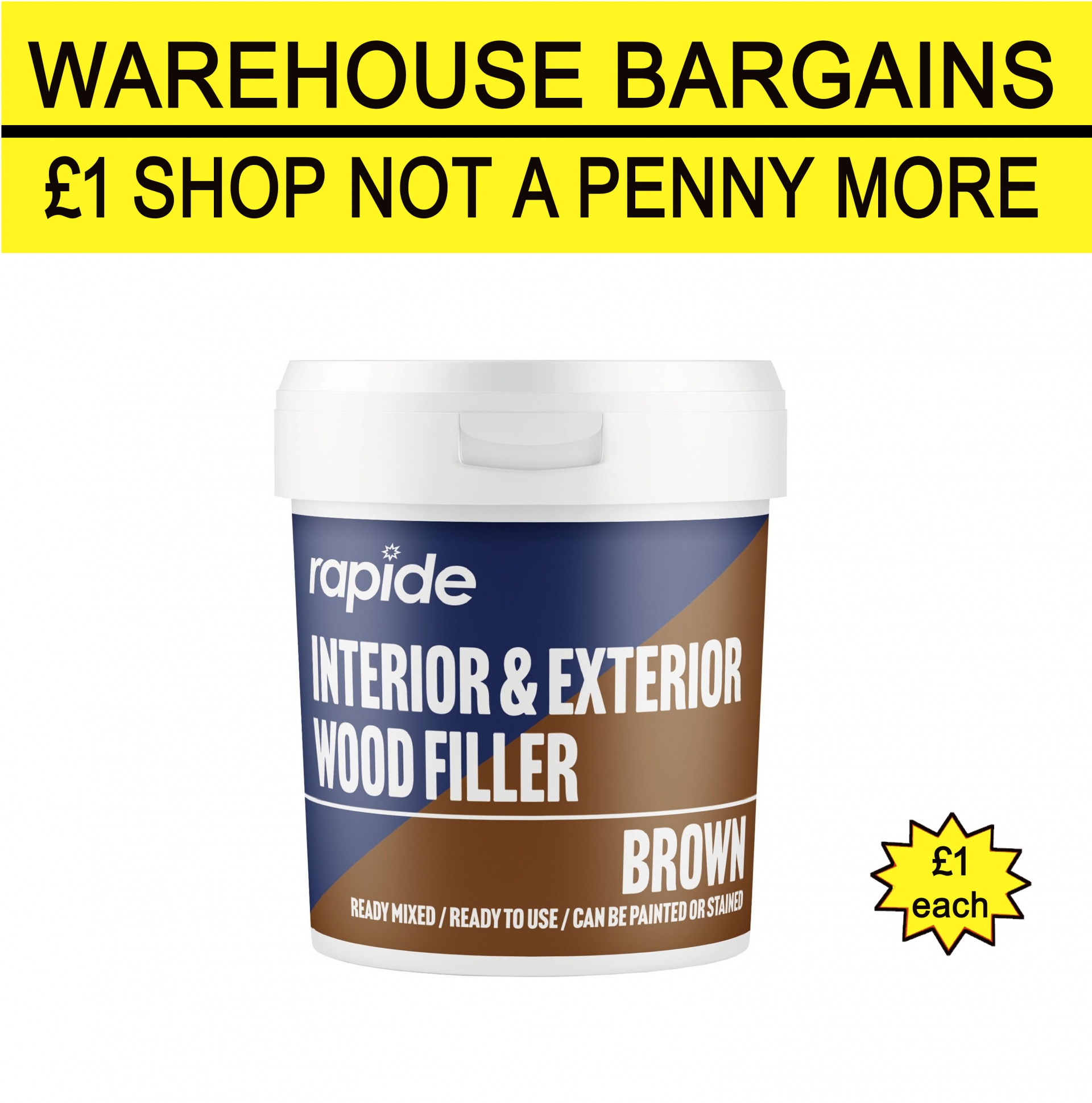 Rapide Ready Mixed Brown Wood Filler - 470g