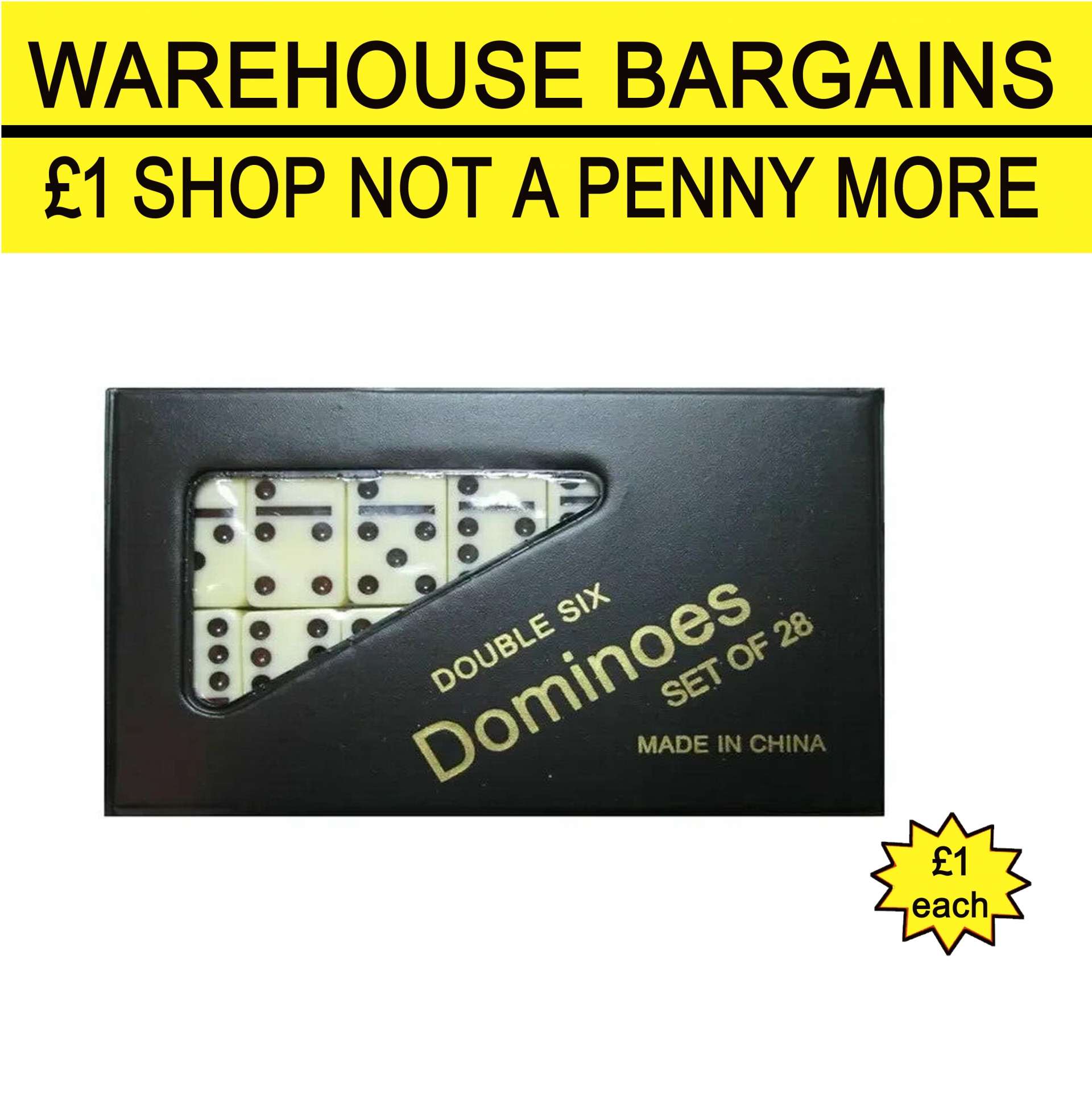 Double Six Dominoes Set of 28 With Black Cover